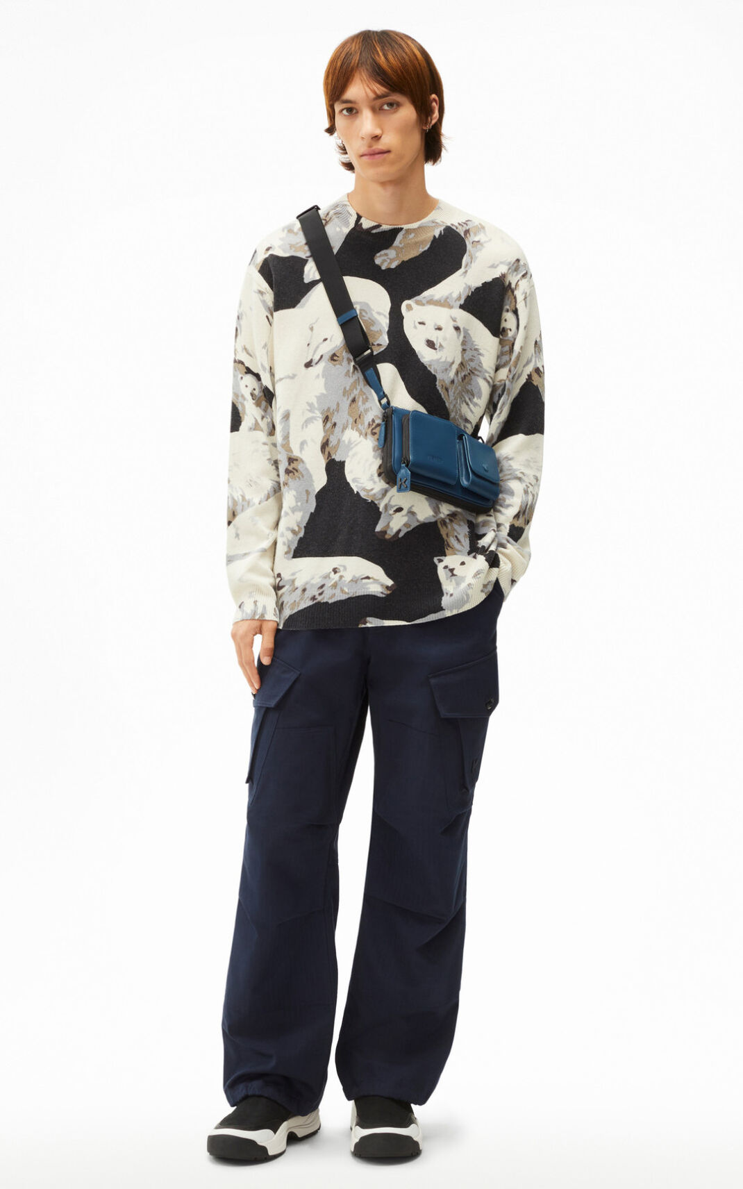 Kenzo The Winter Capsule Polar Bear Moška Pulover Črna SI-3533592